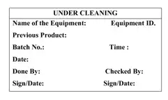 Under Cleaning Label 